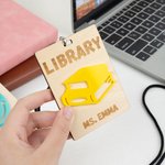 Carte de visite en bois personnalisée avec texte Fournitures pour enseignants Cadeau de rentrée pour les enseignants