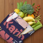 Personlig stor handväska med dansk blommönster och namntryck perfekt som års- och födelsedagspresent till kvinno