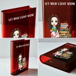 Personalised Floral Book Cartoon Reading Character Clear Acrylic Book Vase with Name Title Birthday Graduation Gift for Book Lover