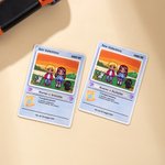 Carta Poke TCG classica personalizzata con adorabili personaggi di coppia in stile pixel testo e supporto in legno San Valentino regalo per coppie