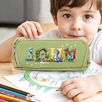 Personligt pennfodral med namn Dinosaurie Fantasi Enhörning Flera fack Skolmaterial Tillbaka till skolan Födelsedagspresent för barn