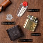 Personalised Engraved Logo Sandalwood Lighter Kit with Initial Name and Box Birthday Bachelor Party Gift for Men Groomsmen