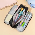 Personalized Cute Cartoon Animal Three-Layer Pencil Case Pouch with Name School Supply Back to School Birthday Gift for Boy Girl