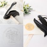 Personalised Floral Book Embossing Stamp Black Hand-Held Embosser Set with Name and Text Book Club Birthday Gift for Book Lovers Bookworms