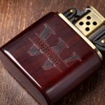 Personalised Engraved Logo Sandalwood Lighter Kit with Initial Name and Box Birthday Bachelor Party Gift for Men Groomsmen