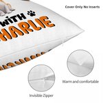Personalized 3D Cartoon Dog Soft Throw Pillow Cover with Name Home Decor Birthday Adoption Anniversary Gift for Dog Moms Dog Lovers