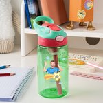 Gepersonaliseerde Positieve Woorden Meteoor Foto 16 oz Kinder Waterfles met Siliconen Rietje en Naam Verjaardag Terug Naar School Cadeau voor Jongens Meisjes