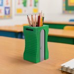 Personalized Sharpener-Shaped Pencil Holder and Pencil-Shaped Sticky Note Box Set with Text Desk Decor Birthday Gift for Teachers Students