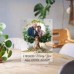 Henkilökohtainen I Wood Marry You Photo Tree Akryyli Ornamentti vuoden kanssa Home Decoration Hääpäivä lahja pariskunnille