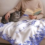 Toile De Jouy Personalizada Línea 1-7 Gatos Manta Suave con Nombres Decoración del Hogar Regalo de Cumpleaños para Amante de los Gatos