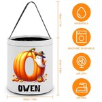 Cesta de caramelos personalizada Halloween Fantasma Calabaza con inicial y nombre Truco o trato Actividad Fiesta de Halloween Regalo para niños Niñas