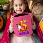 Cesta de caramelos personalizada Halloween Fantasma Calabaza con inicial y nombre Truco o trato Actividad Fiesta de Halloween Regalo para niños Niñas