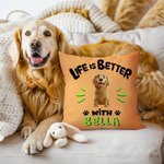 Personalized 3D Cartoon Dog Soft Throw Pillow Cover with Name Home Decor Birthday Adoption Anniversary Gift for Dog Moms Dog Lovers