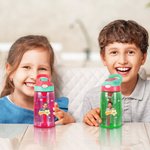Gepersonaliseerde Positieve Woorden Meteoor Foto 16 oz Kinder Waterfles met Siliconen Rietje en Naam Verjaardag Terug Naar School Cadeau voor Jongens Meisjes