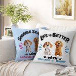 Personalized 3D Cartoon Dog Soft Throw Pillow Cover with Name Home Decor Birthday Adoption Anniversary Gift for Dog Moms Dog Lovers