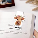 Henkilökohtainen Söpö Highland Cow Magneettinen kirjanmerkki Clip nimi lukeminen tarvikkeet syntymäpäivälahja lehmän ystäville Bookworm