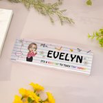 Personalised Cartoon Character Book Pencil Acrylic Desk Name Plate Birthday Appreciation Back to School Gift for Teachers