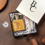 Personalised Engraved Logo Sandalwood Lighter Kit with Initial Name and Box Birthday Bachelor Party Gift for Men Groomsmen