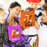 Cesta de caramelos personalizada Halloween Fantasma Calabaza con inicial y nombre Truco o trato Actividad Fiesta de Halloween Regalo para niños Niñas