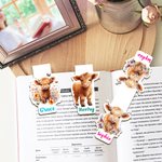 Henkilökohtainen Söpö Highland Cow Magneettinen kirjanmerkki Clip nimi lukeminen tarvikkeet syntymäpäivälahja lehmän ystäville Bookworm