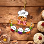 Personalised Cake Gingerbread Baker Acrylic Ornament with Title and Name Christmas Tree Home Decor Anniversary Gift for Mom Grandma