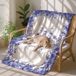 Toile De Jouy Personalizada Línea 1-7 Gatos Manta Suave con Nombres Decoración del Hogar Regalo de Cumpleaños para Amante de los Gatos