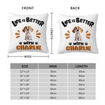 Personalized 3D Cartoon Dog Soft Throw Pillow Cover with Name Home Decor Birthday Adoption Anniversary Gift for Dog Moms Dog Lovers