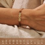 Personligt minimalistiskt justerbart armband med 1-8 födelseblommor vaxad linje charm smycke födelsedags och julklapp för kvinnor