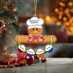 Personalised Cake Gingerbread Baker Acrylic Ornament with Title and Name Christmas Tree Home Decor Anniversary Gift for Mom Grandma
