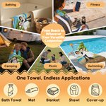 Personalisierte Sommer Strand Cartoon Paar schnell trocknen Oversized Strandtuch mit Gesicht Foto und Name Hochzeit Reise Honig Mond Geschenk für Newlywed Paar