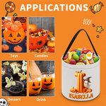 Cesta de caramelos personalizada Halloween Fantasma Calabaza con inicial y nombre Truco o trato Actividad Fiesta de Halloween Regalo para niños Niñas