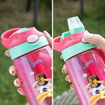 Gepersonaliseerde Positieve Woorden Meteoor Foto 16 oz Kinder Waterfles met Siliconen Rietje en Naam Verjaardag Terug Naar School Cadeau voor Jongens Meisjes