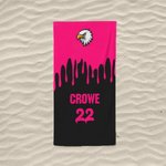 Personalized Water Drip Quick Dry Microfiber Beach Towel with Name and Number Birthday Team Gift for Baseball Soccer Softball Ball Sport Lovers