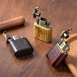 Personalised Engraved Logo Sandalwood Lighter Kit with Initial Name and Box Birthday Bachelor Party Gift for Men Groomsmen