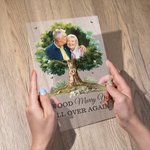 Henkilökohtainen I Wood Marry You Photo Tree Akryyli Ornamentti vuoden kanssa Home Decoration Hääpäivä lahja pariskunnille