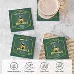 Personalized 19th Hole Golf Cheers Non-Slip Ceramic Coasters with Name Set of 4 Club Party Gift for Golf Player