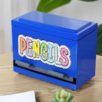 Personalized Dalmatian Dot Colorful Decal Pencil Dispenser with Text Classroom Decor Back to School Appreciation Gift for Teacher