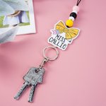 Porte-badge en cuir PU avec texte Cadeau d'appréciation du premier jour d'école pour l'enseignant