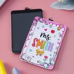 Porte-badge en cuir PU avec texte Cadeau d'appréciation du premier jour d'école pour l'enseignant