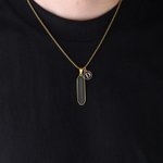 Personalizada Negro Oro Acrílico Colgante Collar con Inicial Charm Minimalista Joyería Cumpleaños Aniversario Regalo para Hombres
