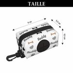 Porte-Sacs à Déjections Multicolore Personnalisé avec Motif Empreintes de Pattes Os Cœur et Nom Cadeau d’Anniversaire pour Propriétaire d’Animaux