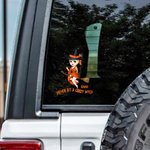 Personalized Witch Hat Cartoon Character Weatherproof Car Sticker with Name and Text Halloween Birthday Gift for Women