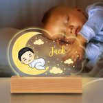Veilleuse LED personnalisée en forme de nuage avec base en bois et nom Décoration de chambre d'enfant Anniversaire Cadeau de douche pour bébé
