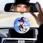Chapeau de sorcière personnalisé pendentif acrylique avec nom Halloween cadeau d'anniversaire pour femme fille
