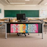 Personliga söta prickiga regnbågsfärgade vattentäta dekorativa klistermärken för skrivbordet med text för daglig användning Tillbaka till skolan Födelsedagspresent till lärare