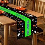 Personalized Ghost Pumpkin Multicolor Table Runner with Text Home Decor Halloween Party Gift for Family Friend