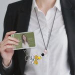 Porte-badge en cuir PU avec texte Cadeau d'appréciation du premier jour d'école pour l'enseignant