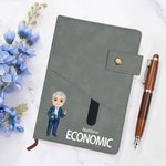 Personalized Cartoon Teacher Name Subject PU Leather A5 Notebook with Storage Pocket and Lined Pages Teacher's Day Appreciation Gift for Teacher