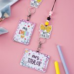 Porte-badge en cuir PU avec texte Cadeau d'appréciation du premier jour d'école pour l'enseignant