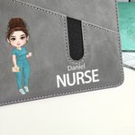 Personalizzato Personaggio dei cartoni animati A5 Taccuino diario in pelle PU con tasca e nome Regalo di apprezzamento di compleanno per il personale medico infermieristico